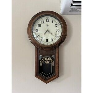 Antique Elgin Regulator Pendelum Wall Clock Turned Into Battery Powered